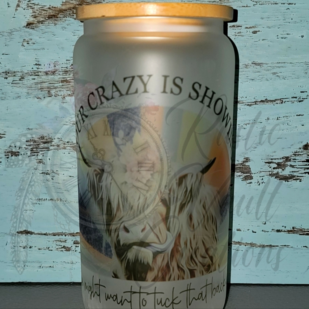 🆕 16 oz FROSTED GLASS TUMBLER
